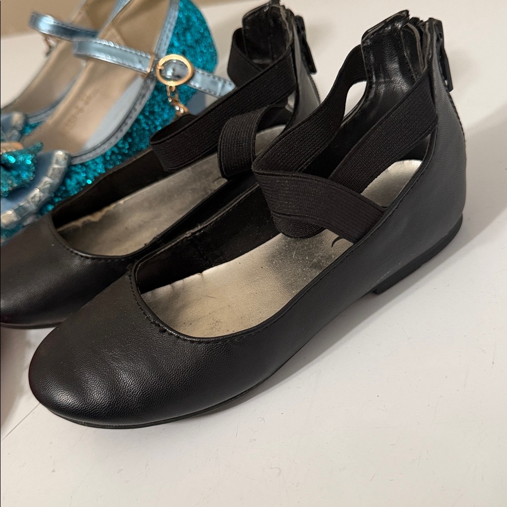 Red Glitter and Black Kids Shoes Set - Picture 3 of 4